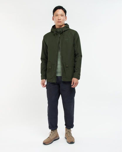 Barbour Hooded Domus Mens Waterproof Jacket - Sage/Dress