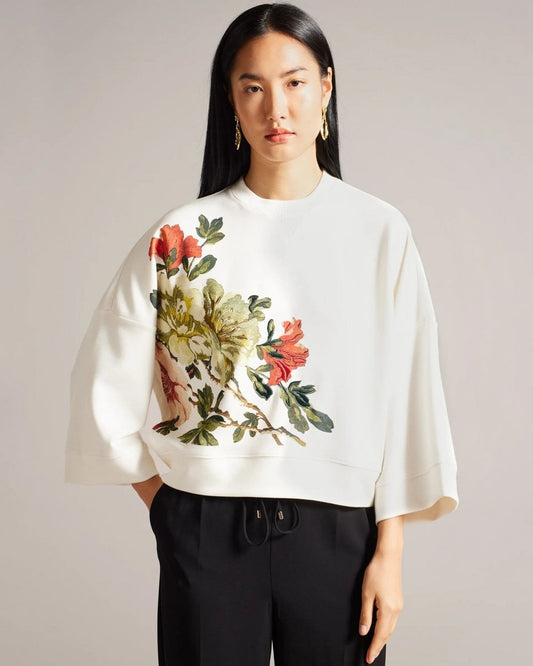 Ted Baker Laurale Womens Sweatshirt With Embroidery