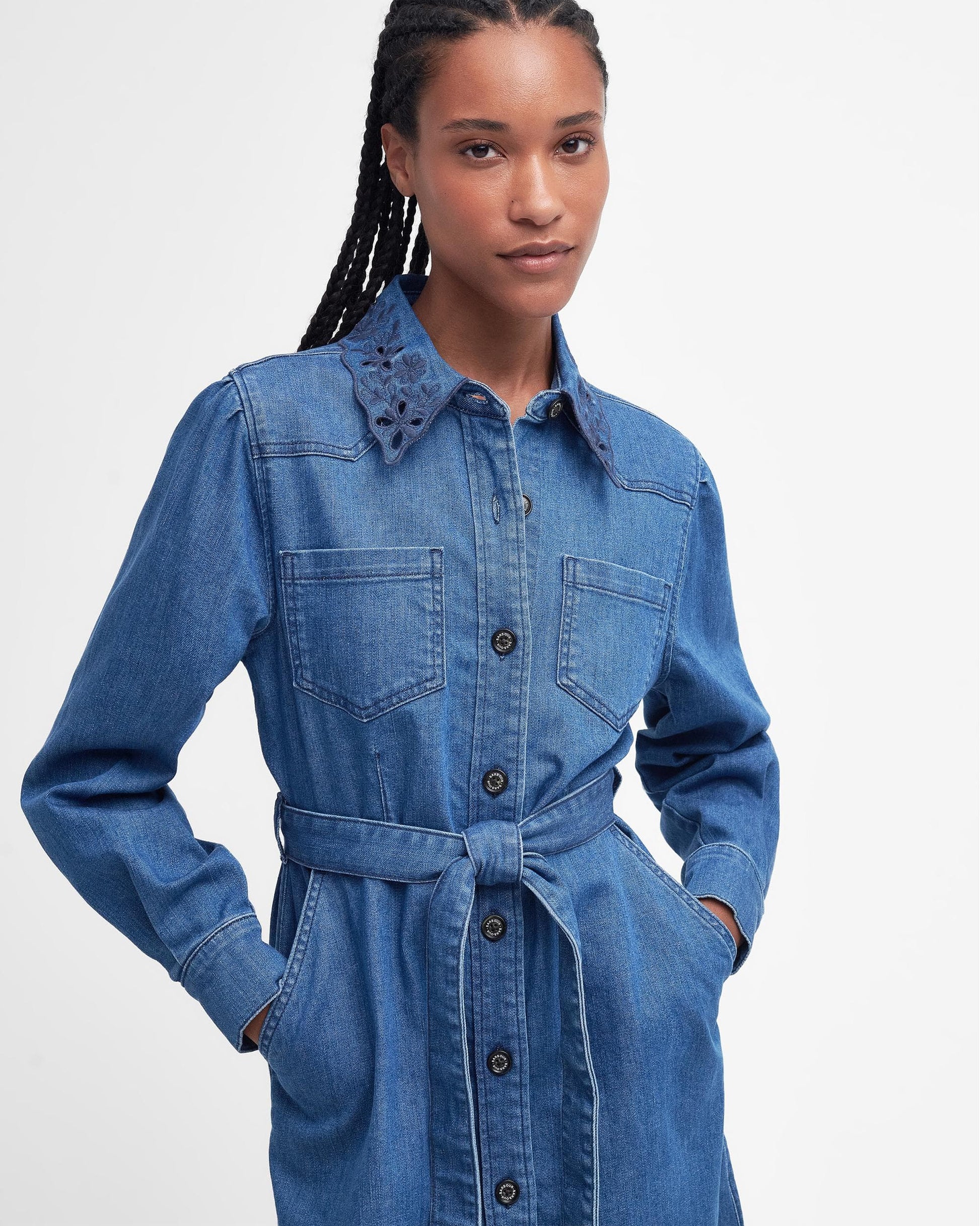 barbour denim dress Barbour Maia Denim Mini Dress