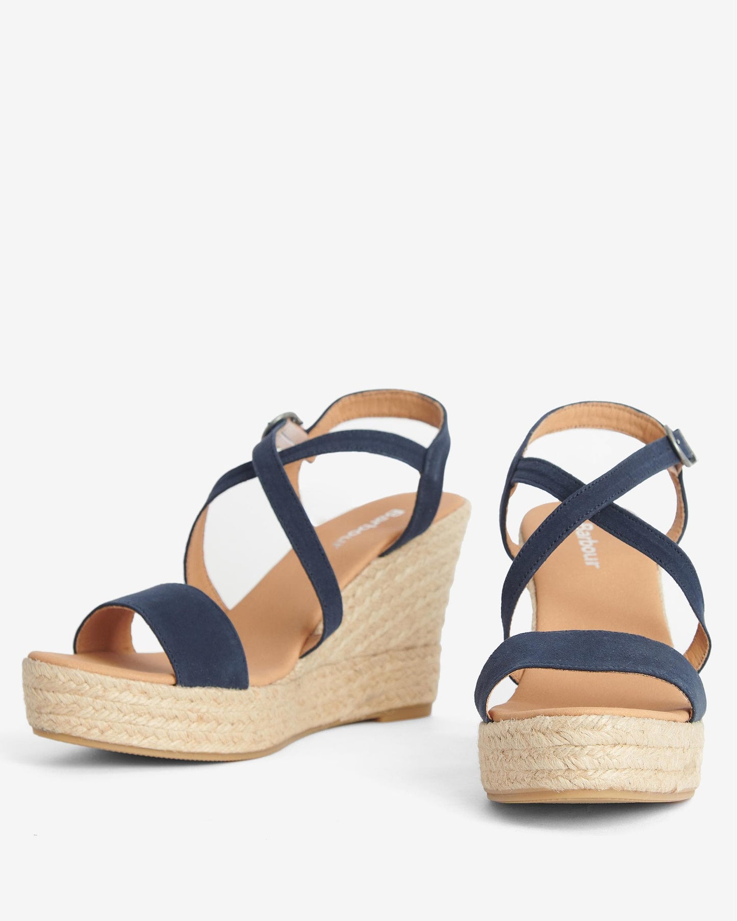 Barbour Lucia Womens Wedge Espadrilles - Dark Navy