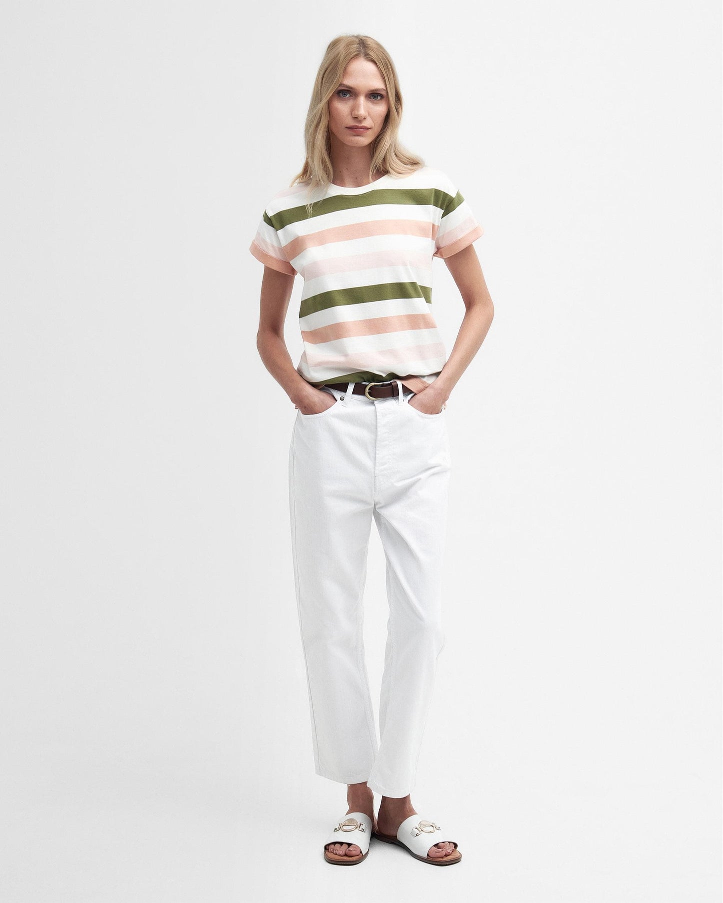 Barbour Lyndale Womens Top - Soft Apricot Stripe