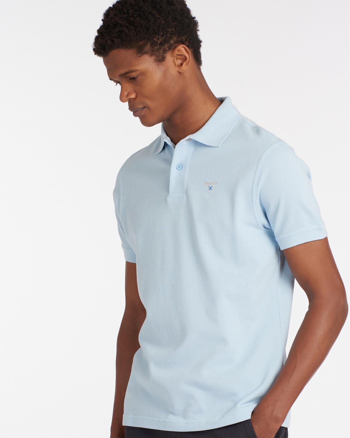 Barbour Mens Sports Polo Shirt sky