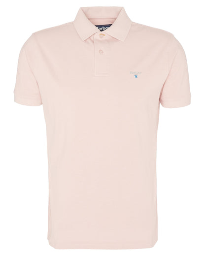 Barbour Mens Sports Polo Shirt - Pink Mist