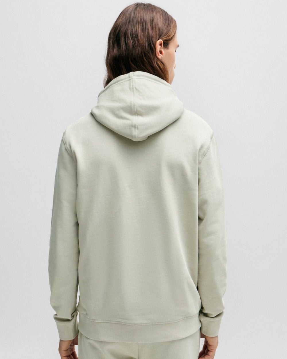 BOSS Orange Wetalk Mens Pullover Hoodie With Logo Patch - Natural 271