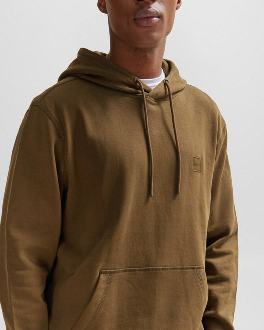 BOSS Orange Wetalk Mens Pullover Hoodie With Logo Patch - Brown 368