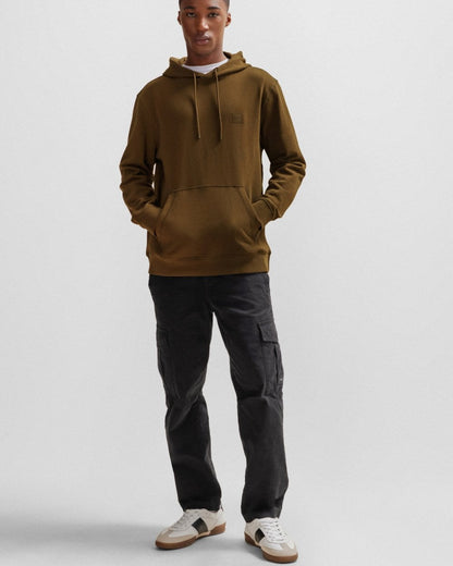 BOSS Orange Wetalk Mens Pullover Hoodie With Logo Patch - Brown 368