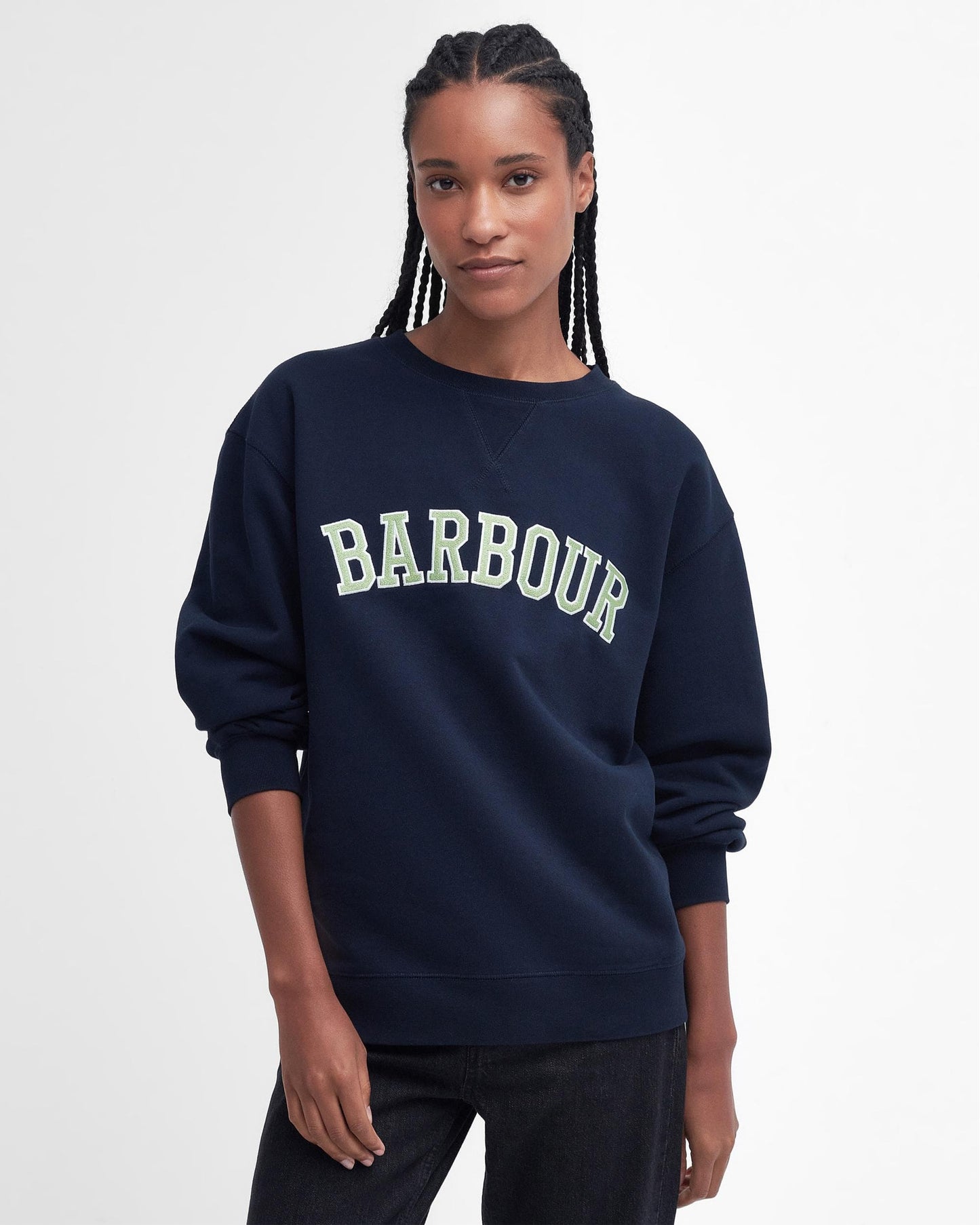 Barbour Northumberland Womens Drop Shoulder Sweatshirt - Navy