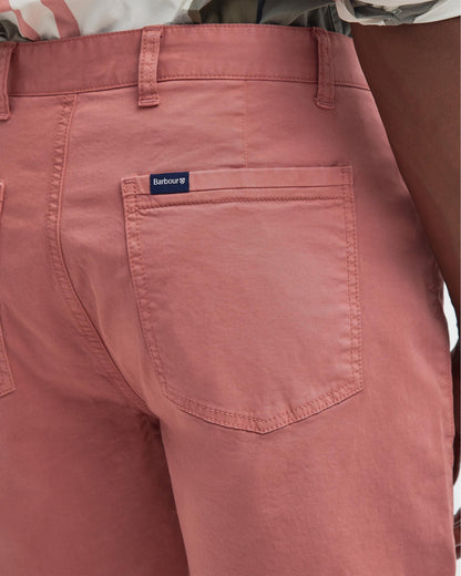 Barbour Overdyed Mens Twill Shorts - Pink Clay