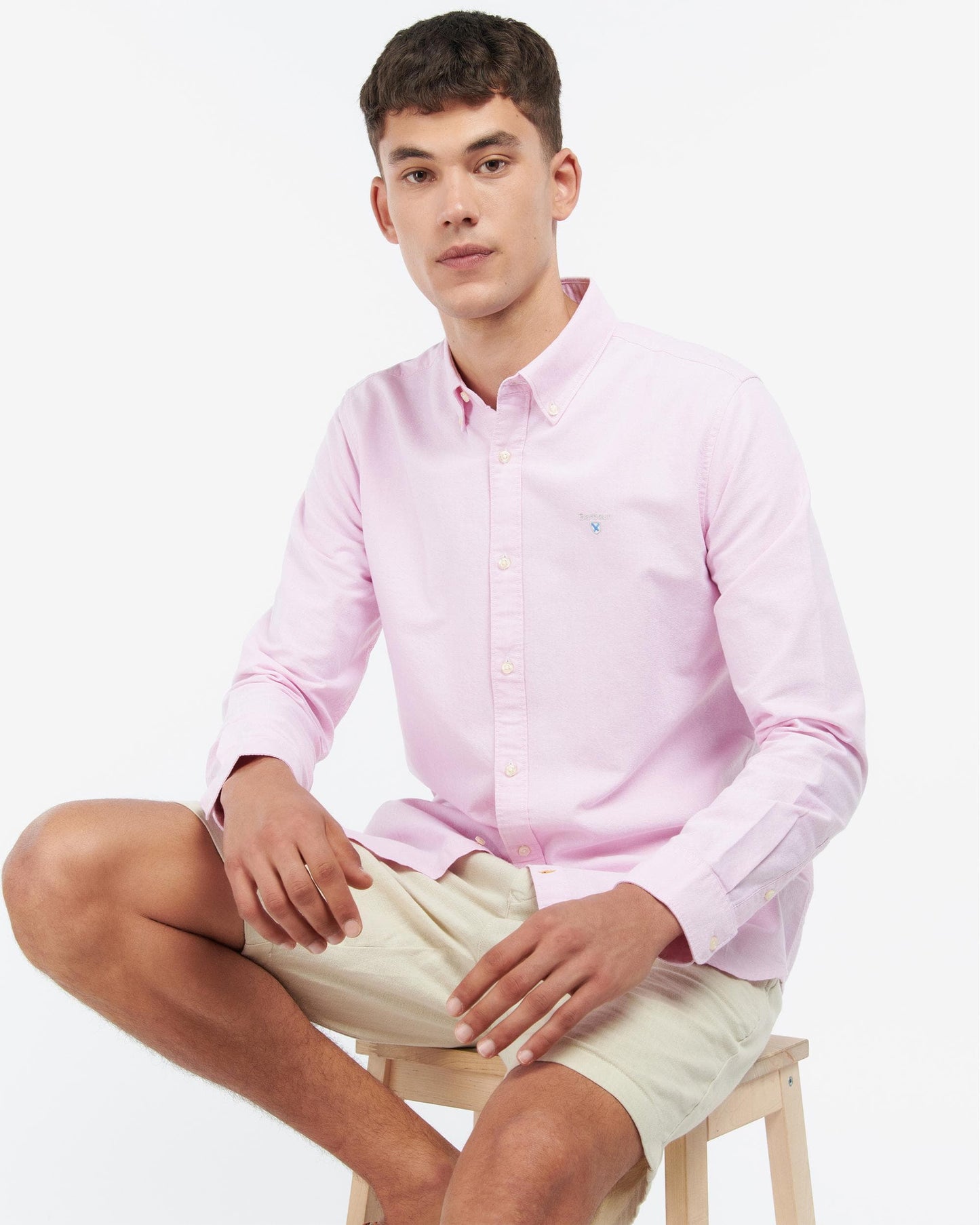 Barbour Oxtown Long Sleeve Mens Tailored Shirt - Pink