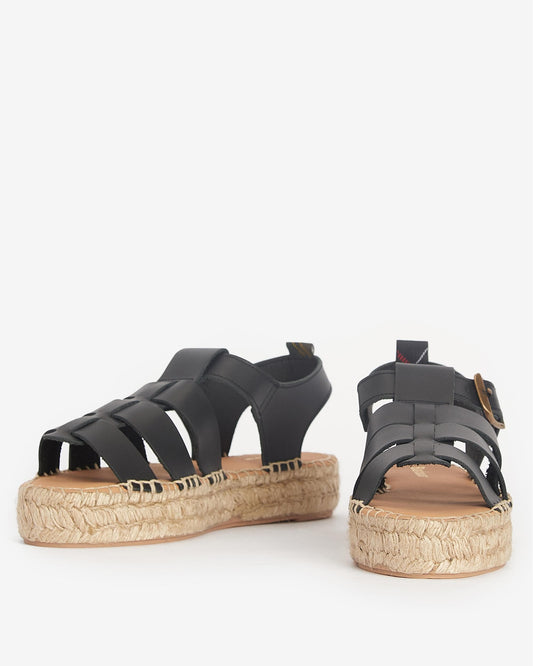 Barbour Paloma Womens Platform Espadrille - Black