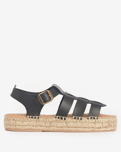Barbour Paloma Womens Platform Espadrille - Black