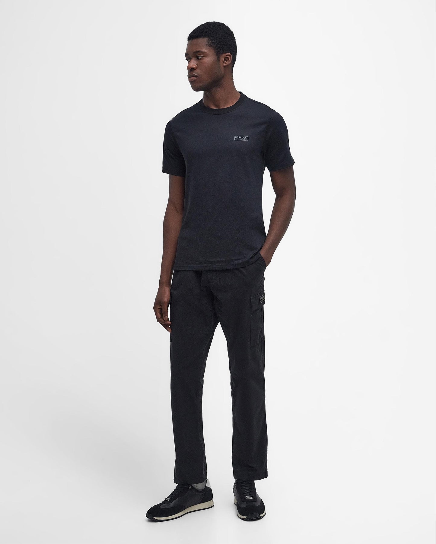 Barbour International Small Logo Mens T-Shirt - Black/Pewter BK11