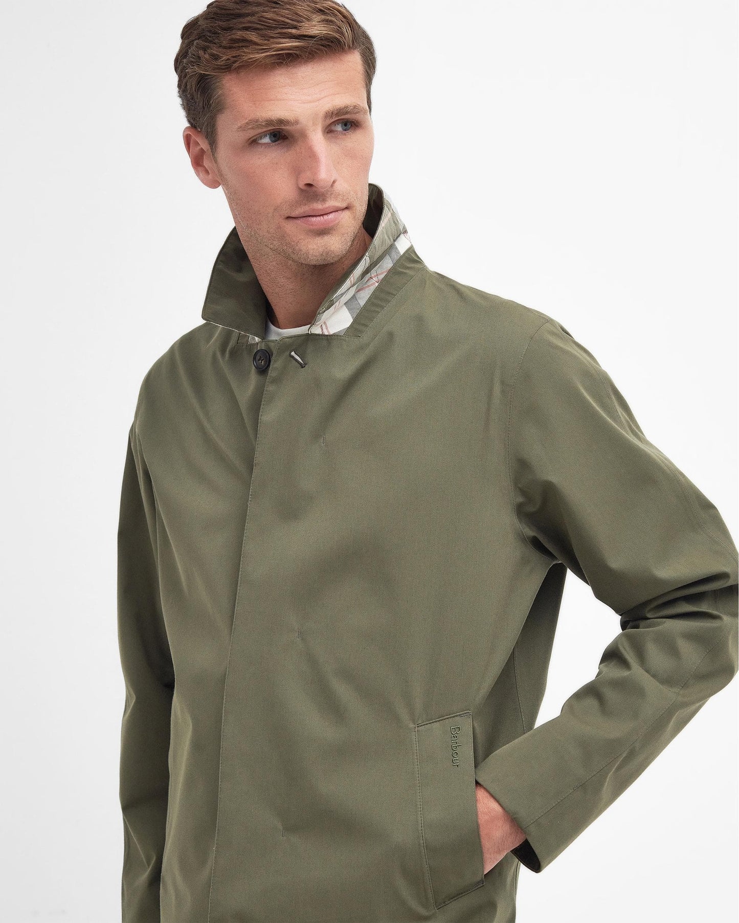 Barbour Rokig Mens Jacket - Dusty Olive/Glenmoor