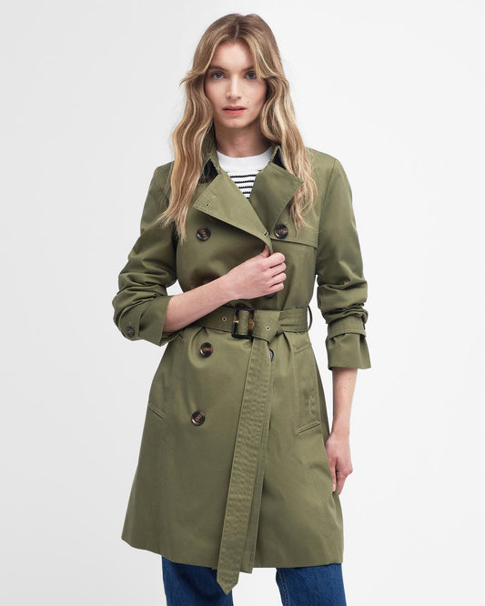 Barbour Short Greta Womens Showerproof Trenchcoat