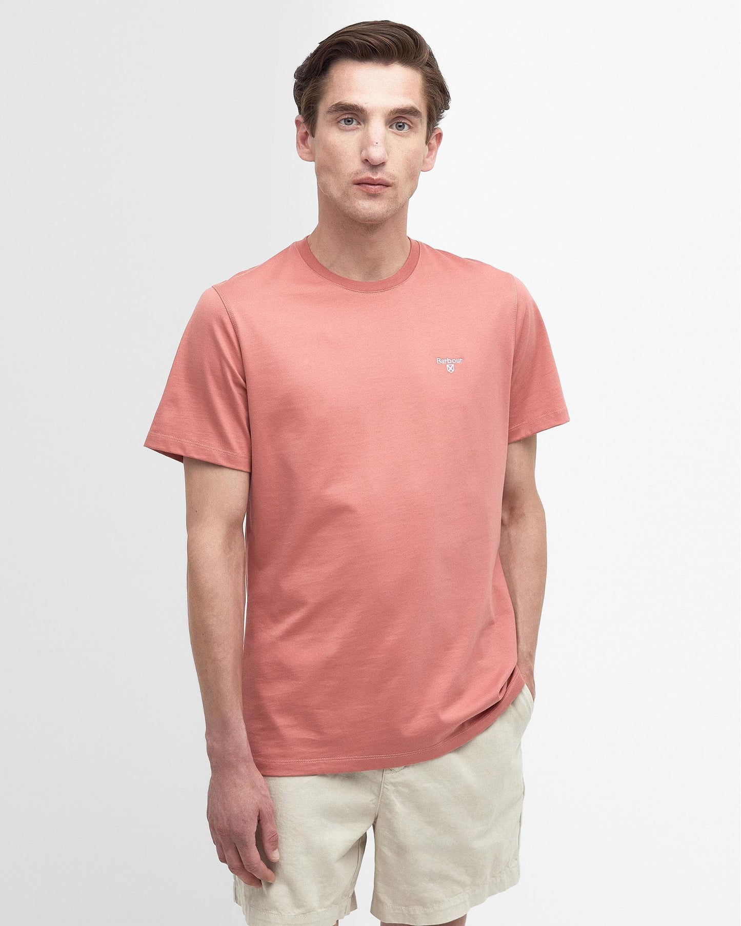 Barbour Sports Mens T-Shirt - Pink Clay