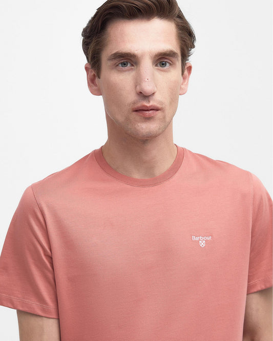 Barbour Sports Mens T-Shirt - Pink Clay