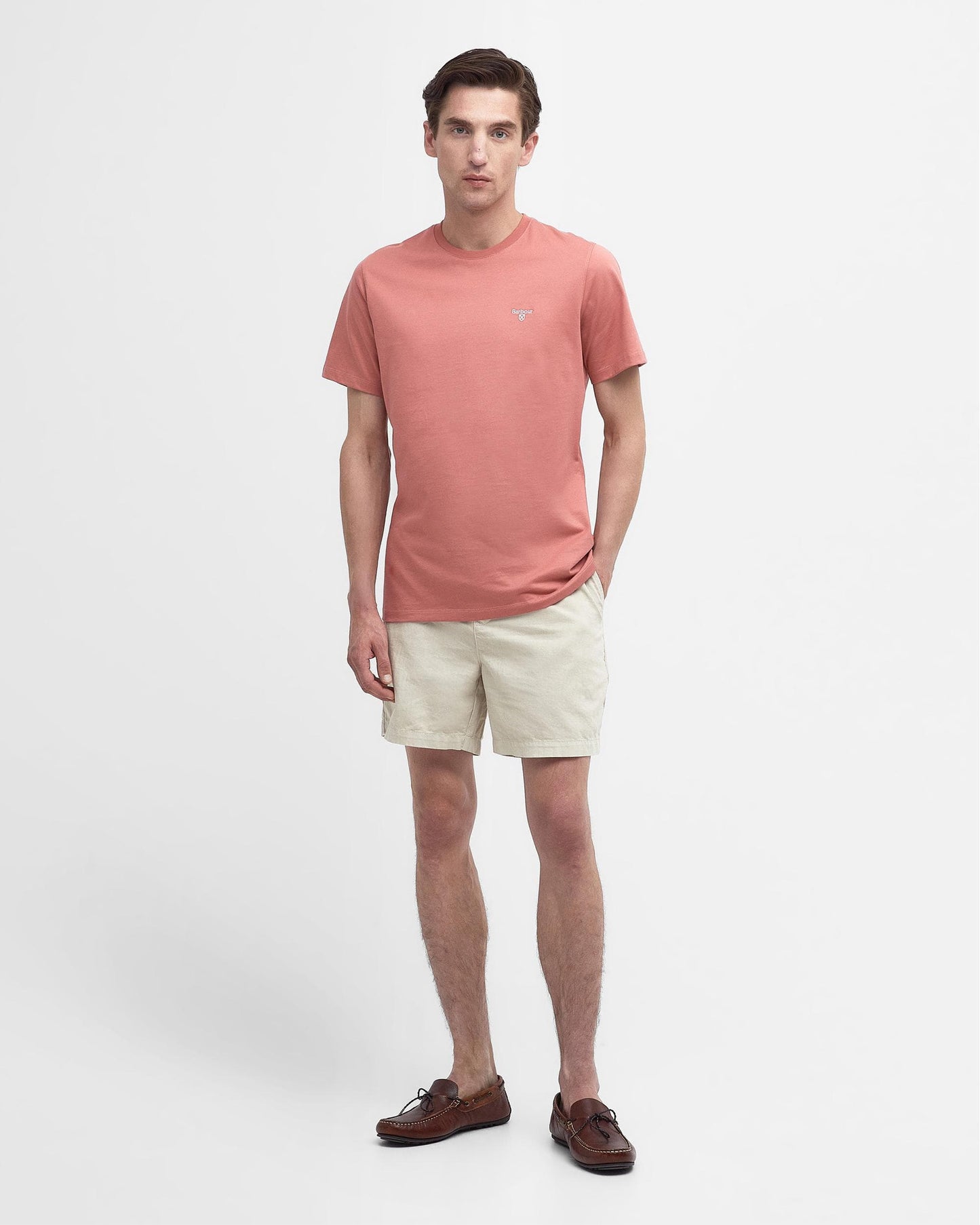 Barbour Sports Mens T-Shirt - Pink Clay