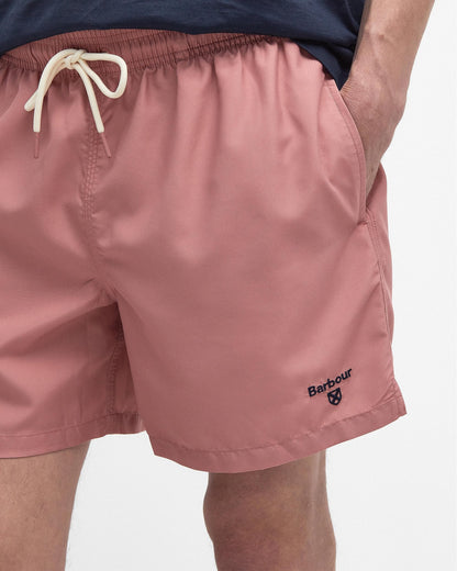 Barbour Staple Logo Mens 5 Swim Shorts - Pink Clay