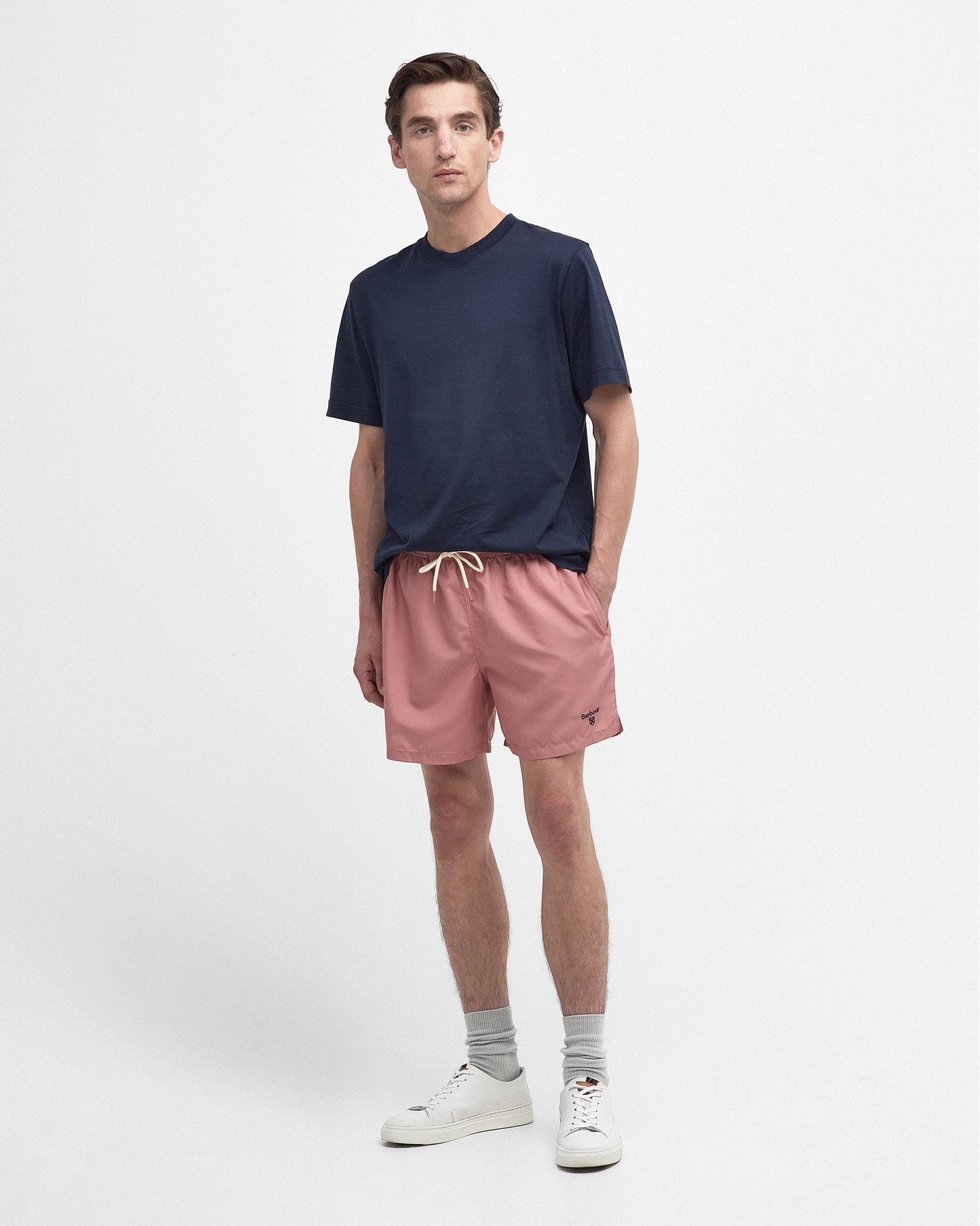 Barbour Staple Logo Mens 5 Swim Shorts - Pink Clay