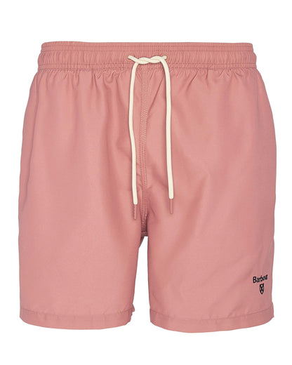 Barbour Staple Logo Mens 5 Swim Shorts - Pink Clay