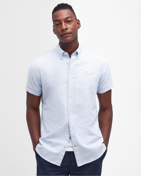 Barbour Striped Oxtown Mens Tailored Shirt - Sky Blue