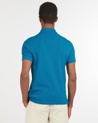 Barbour Tartan Pique Mens Polo S/S 25 - Lyons Blue