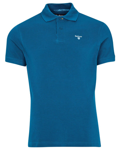 Barbour Tartan Pique Mens Polo S/S 25 - Lyons Blue