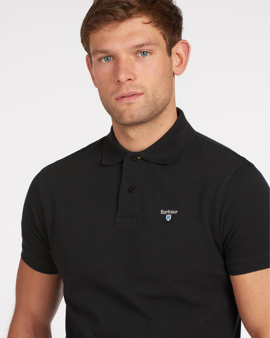 Barbour Tartan Pique Mens Polo S/S 25 - Black/Modern