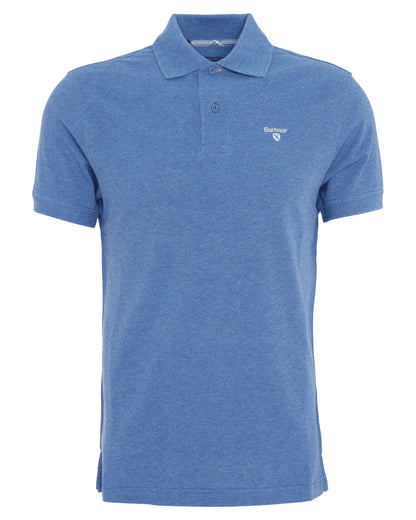 Barbour Tartan Pique Mens Polo S/S 25 - Dark Chambray Marl