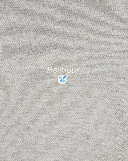 Barbour Tartan Pique Mens Polo S/S 25 - Grey Marl