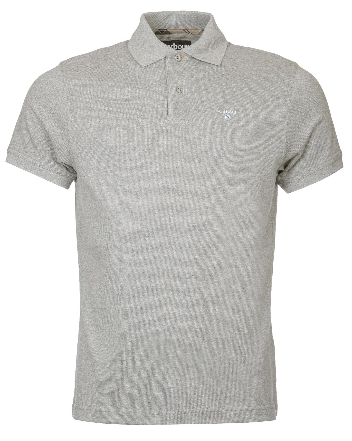 Barbour Tartan Pique Mens Polo S/S 25 - Grey Marl