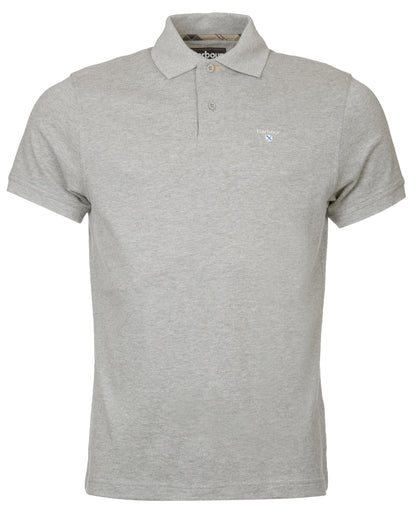 Barbour Tartan Pique Mens Polo S/S 25 - Grey Marl