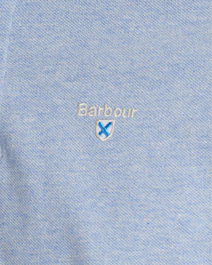 Barbour Tartan Pique Mens Polo S/S 25 - Sky Marl/Dress