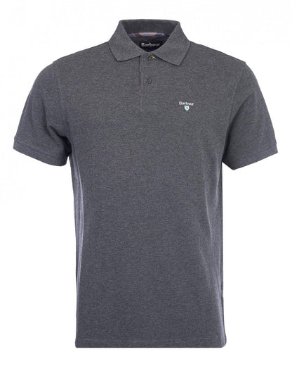 Barbour Tartan Pique Mens Polo S/S 25 - Slate Marl