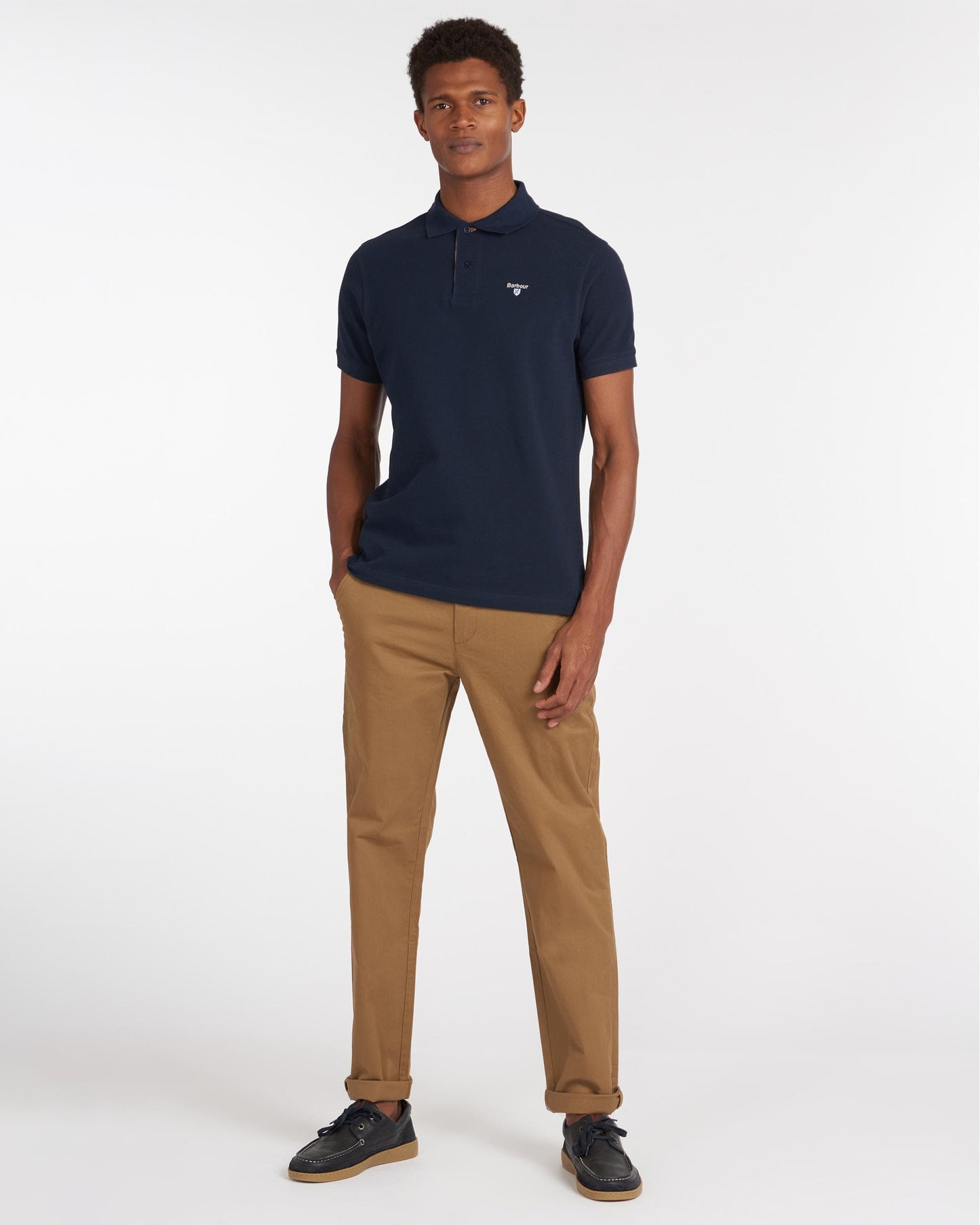 Barbour Tartan Pique Mens Polo S/S 25 - New Navy