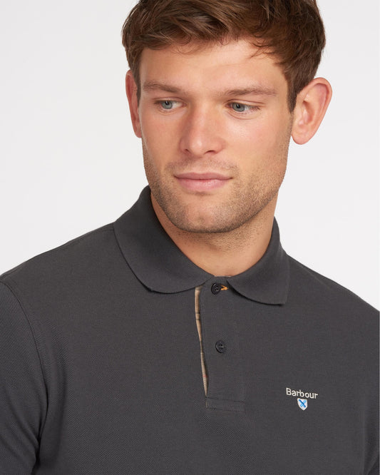 Barbour Tartan Pique Mens Polo S/S 25 - Navy/Dress