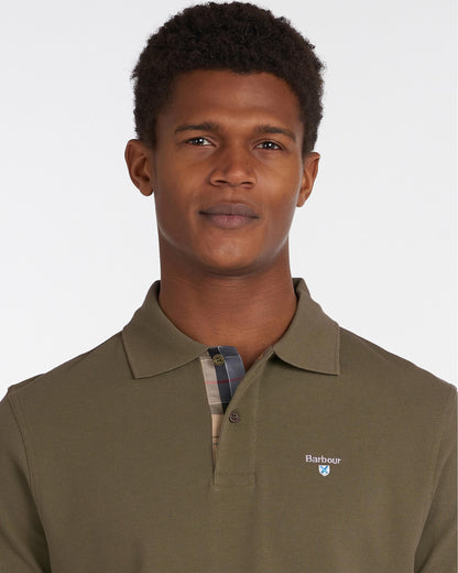 Barbour Tartan Pique Mens Polo S/S 25 - Dark Olive/Classic