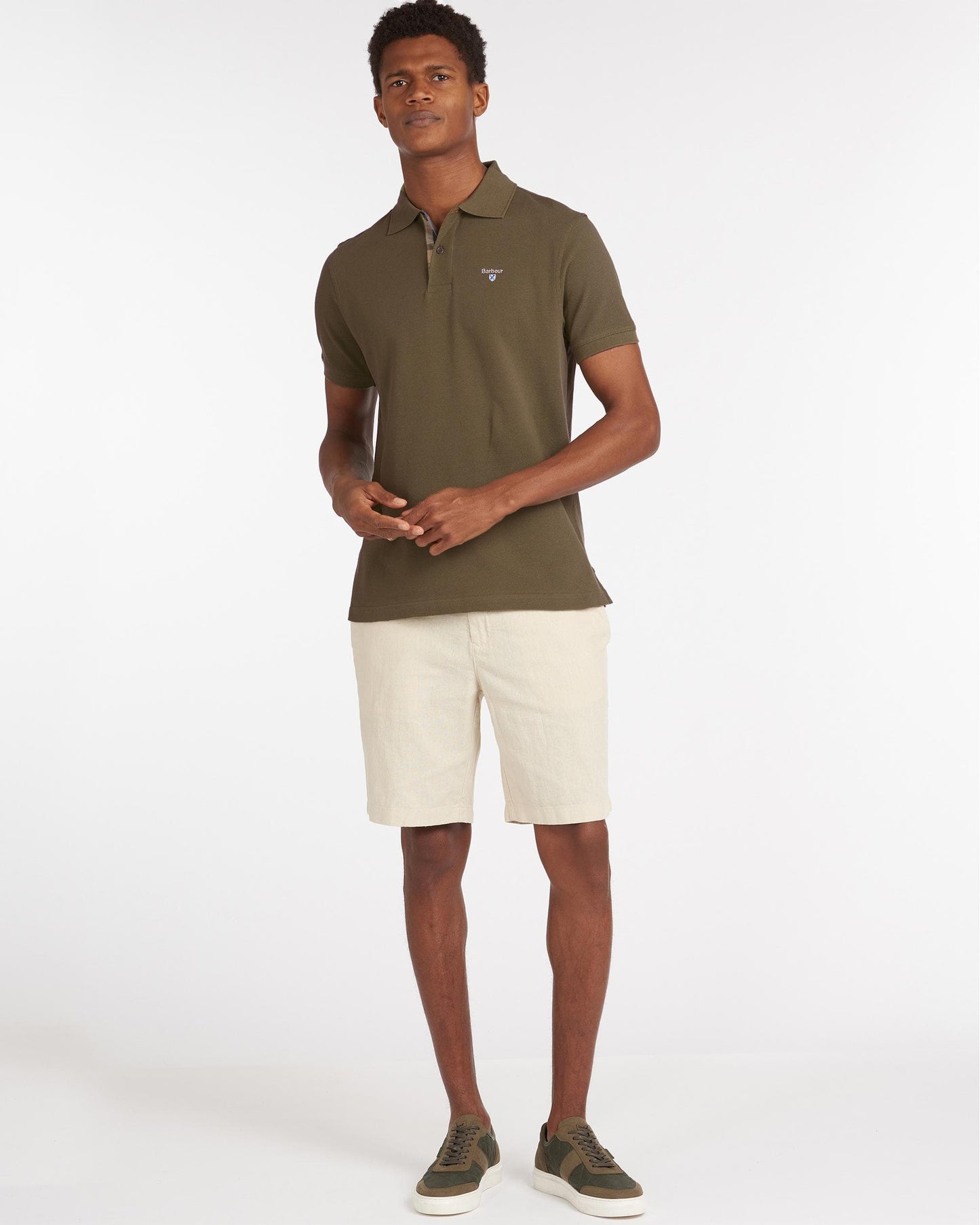 Barbour Tartan Pique Mens Polo S/S 25 - Dark Olive/Classic