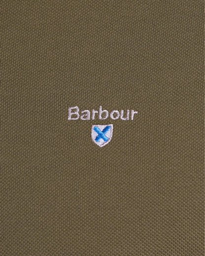 Barbour Tartan Pique Mens Polo S/S 25 - Dark Olive/Classic