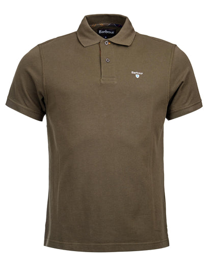 Barbour Tartan Pique Mens Polo S/S 25 - Dark Olive/Classic