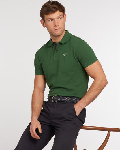 Barbour Tartan Pique Mens Polo S/S 25 - Racing Green