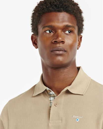 Barbour Tartan Pique Mens Polo S/S 25 - Washed Stone