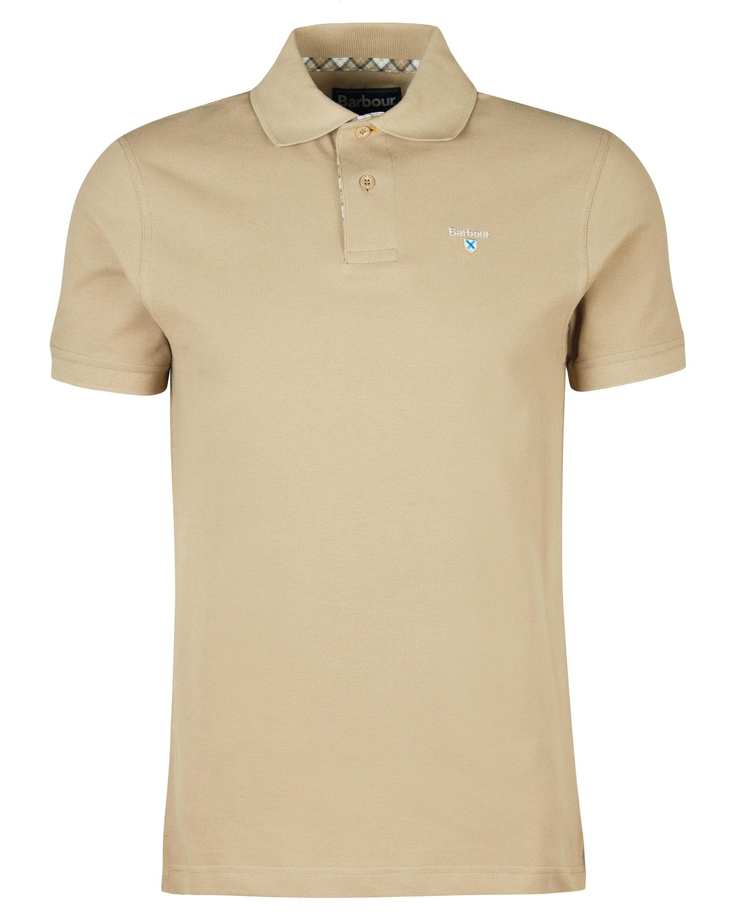 Barbour Tartan Pique Mens Polo S/S 25 - Washed Stone