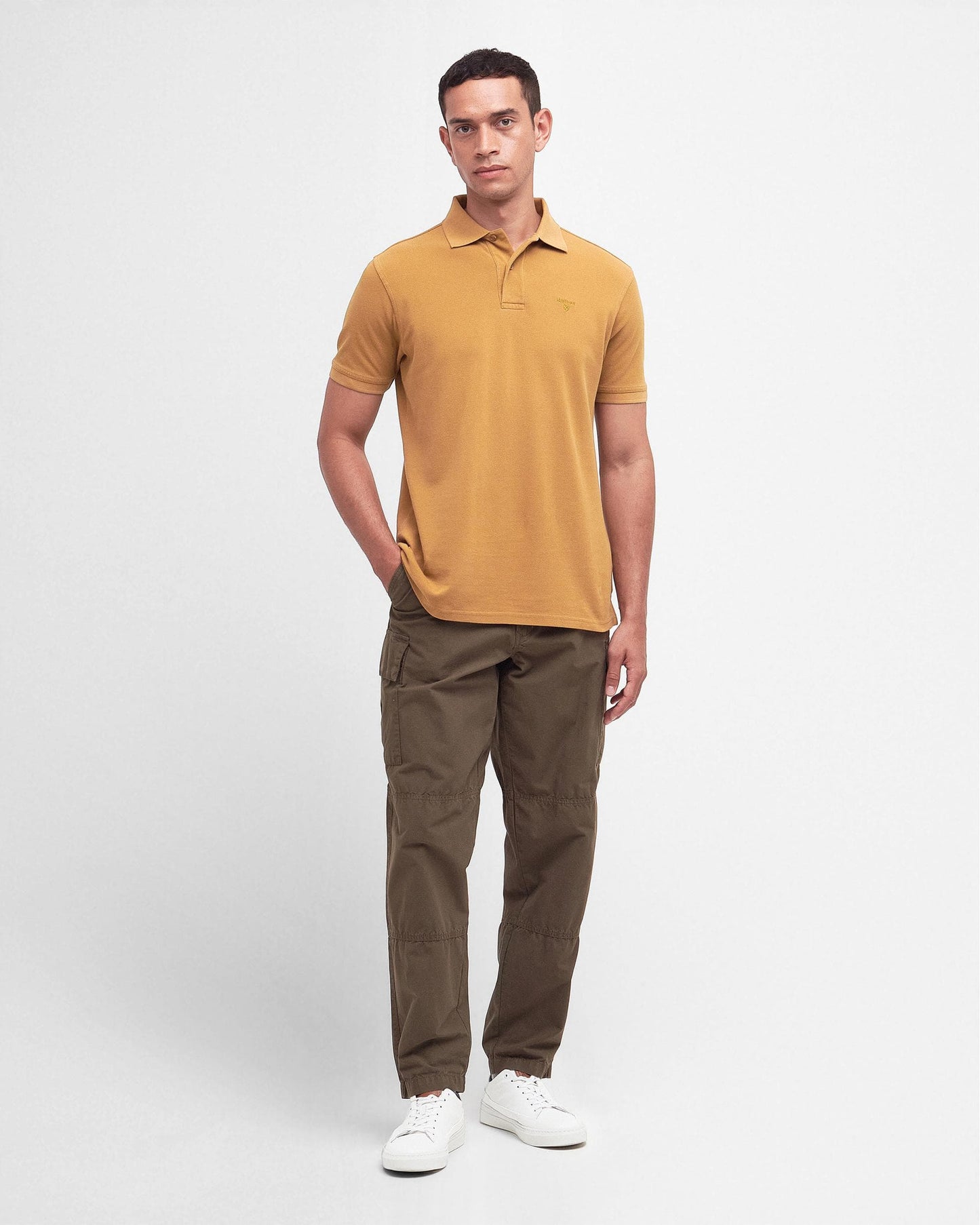 Barbour Wash Sports Mens Polo Shirt - Cumin