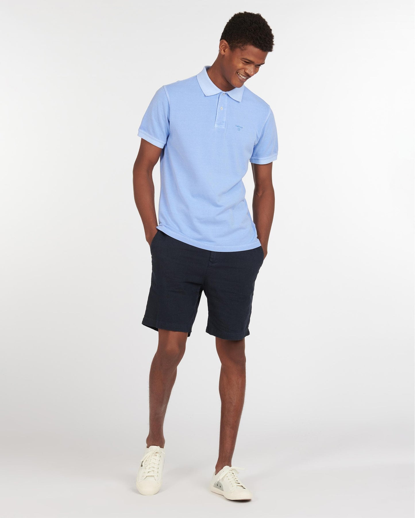 Barbour Wash Sports Mens Polo Shirt - Sky