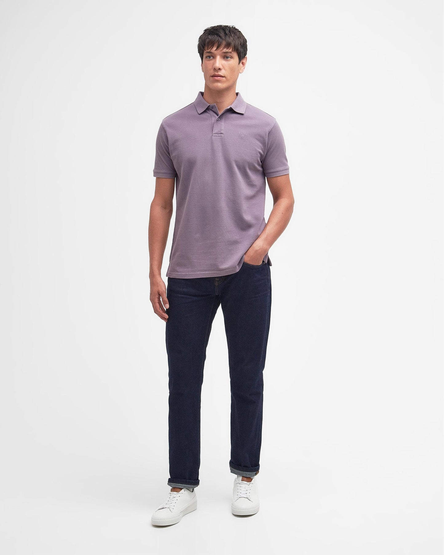 Barbour Wash Sports Mens Polo Shirt - Purple Slate