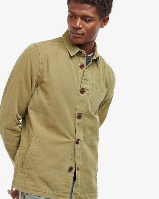 Barbour Washed Mens Overshirt - Bleached Olive