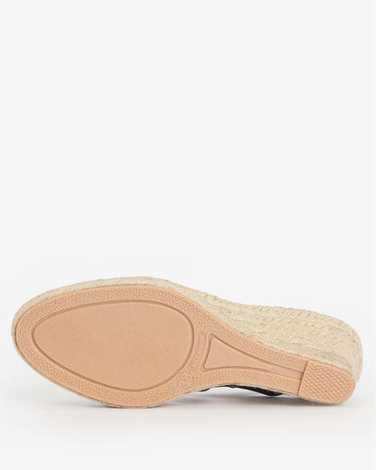 Barbour Yolanda Womens Wedge Espadrilles - Black