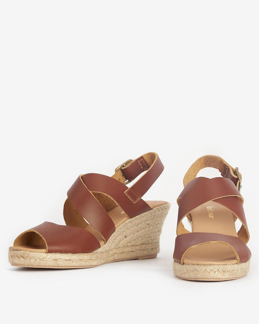 Barbour Yolanda Womens Wedge Espadrilles - Tan