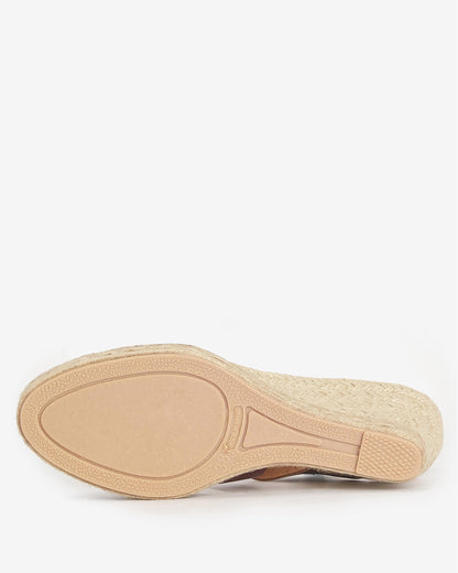 Barbour Yolanda Womens Wedge Espadrilles - Tan
